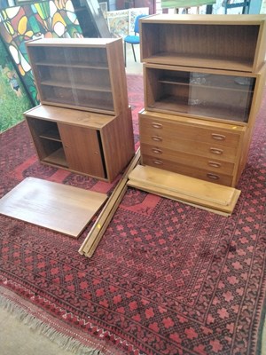 Lot 119A - A mid Century teak modular cabinet comprising...