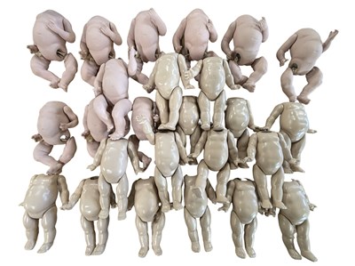 Lot 267 - ONE BOX: Small doll torsos with attached limbs,...