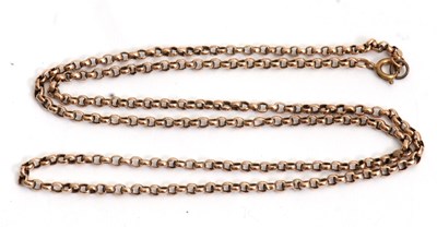 Lot 198 - A belcher link necklace, with fixed tag...