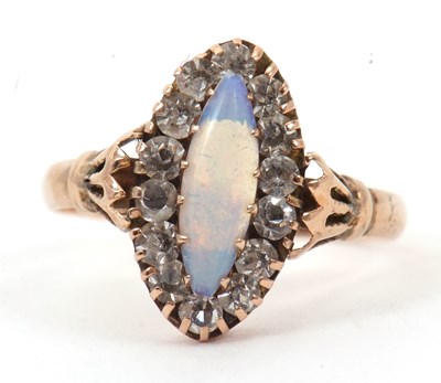 Lot 54 - A 9ct ring, with central faux marquise opal...