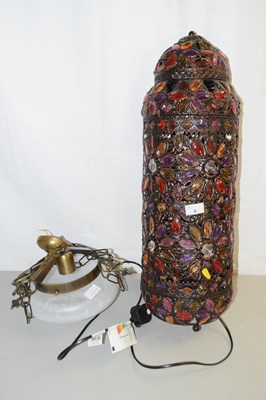 Lot 6 - Mixed Lot: A large crystal glass mounted metal...