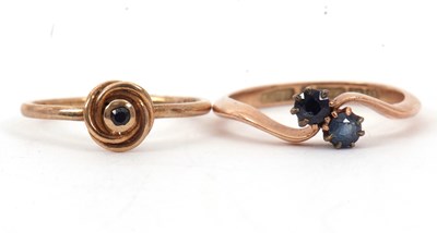 Lot 50 - Two 9ct sapphire rings: to include a 9ct...