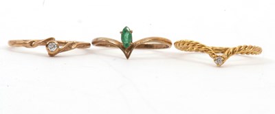 Lot 52 - Three 9ct gemset rings: to include a 9ct...