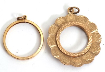 Lot 192 - Two 9ct pendant mounts: to include a 9ct hoop...