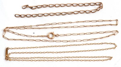 Lot 208 - Three chains: to include a fine trace chain...