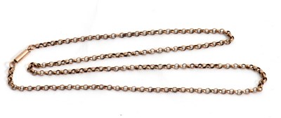 Lot 204 - A 9C belcher link necklace, with fixed tag...