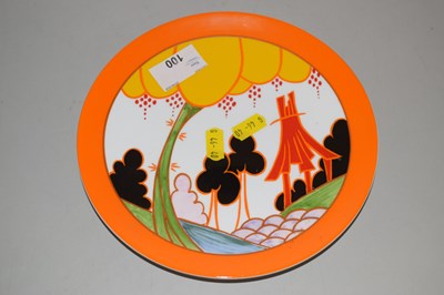 Lot 100 - Reproduction Clarice Cliff plate