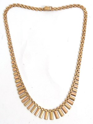 Lot 136 - A 9ct fringe necklace, with graduated...
