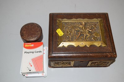 Lot 109 - A leather mounted jewellery box and contents