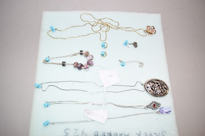 Lot 125 - Group of various silver chains, bracelets etc
