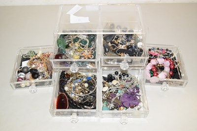 Lot 141 - Small six drawer jewellery cabinet and various...