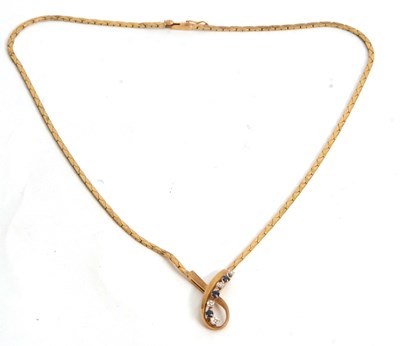 Lot 132 - A 9ct sapphire and diamond necklace, with...