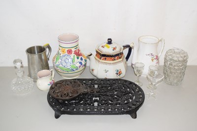 Lot 171 - Mixed Lot:  Poole Pottery vase, iron stands,...