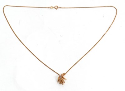 Lot 79 - A 9ct diamond necklace, the downward curved...