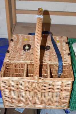 Lot 503 - Picnic basket including cutlery, plates etc