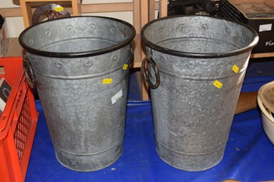 Lot 515 - Pair of galvanised fire buckets