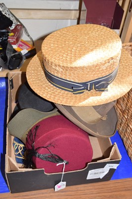 Lot 534 - Box of various head gear including a Fez