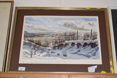 Lot 560 - V C Brown, watercolour "Last of the Winter Snow"