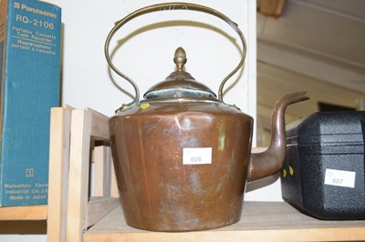 Lot 606 - Large copper kettle