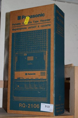 Lot 614 - Boxed Panasonic portable cassette tape recorder