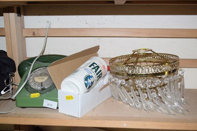 Lot 613 - Vintage dial telephone together with light...