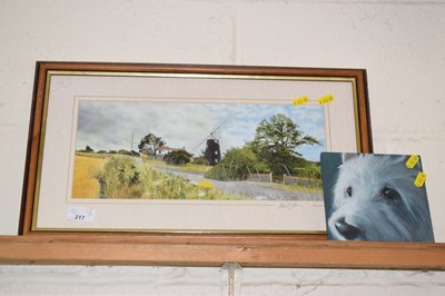 Lot 217 - Andrew Dibden coloured print of a windmill...