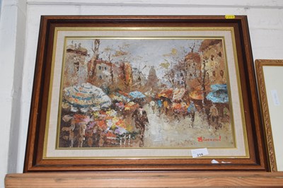Lot 218 - A 20th Century continental street scene...