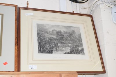 Lot 231 - Framed engraving after Turner Egglestone Abbey