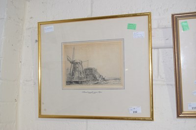 Lot 232 - After Rembrant, 20th Century re-strike study...