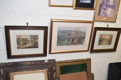Lot 236 - W E Croxford, study of a river bridge together...