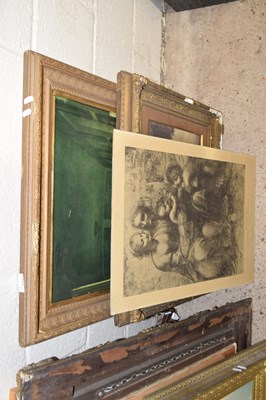 Lot 239 - Oleograph print of an interior scene, a...