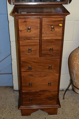 Lot 250 - Modern hardwood seven drawer pedestal chest