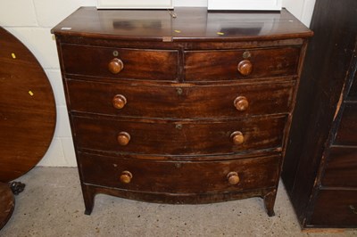 Lot 257 - A late Georgian mahogany bow front chest of...