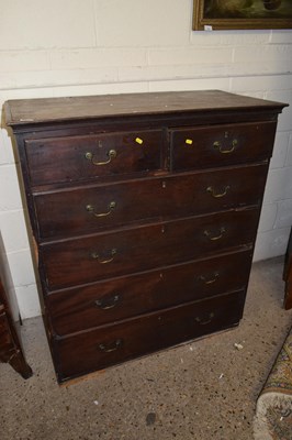 Lot 261 - A Georgian mahogany six drawer chest likely...