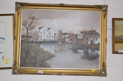Lot 268 - John Ives, study of Buxton Mill, oil on canvas