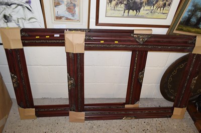 Lot 277 - A pair of 20th Century dark finish picture...
