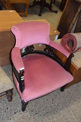 Lot 308 - Late Victorian pink upholstered bow back chair