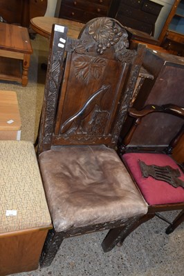 Lot 311 - A large late 19th Century hall chair, the back...