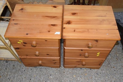 Lot 323 - Pair of three drawer bedside cabinets