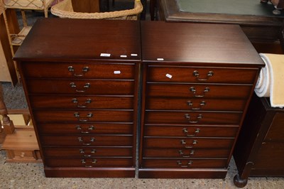 Lot 328 - A pair of modern dark wood bedside cabinets