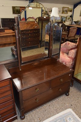 Lot 330 - An oak dressing chest with triple mirror