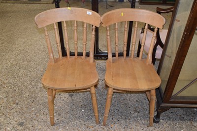 Lot 335 - Pair of beech wood kitchen chairs