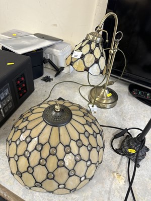 Lot 662 - Tiffany style modern lampshade and similar...