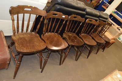 Lot 722 - Set of six stick back chairs