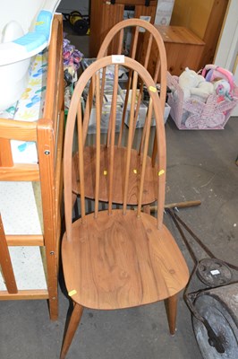 Lot 732 - Two pine kitchen chairs and a baby changing...