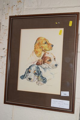 Lot 769 - Watercolour of Spaniel puppies by Audrey...
