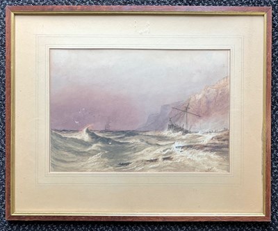 Lot 6 - G.H. Carter, Shipping scene on turbulent seas,...
