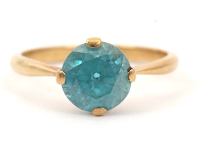 Lot 40 - An 18ct zircon ring, the round zircon, 8mm...