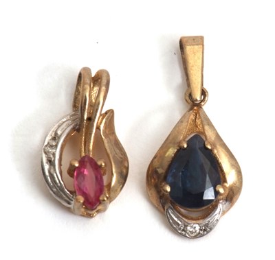 Lot 117 - Two 9ct gemset pendants: to include a 9ct ruby...