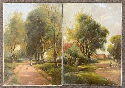 Lot 21 - Attributed to W.A. Newham, pair of landscape...